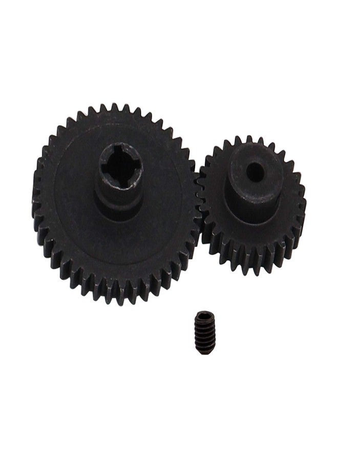 Treehobby Metal 42T Diff Main Gear Reduction Gear & 27T Motor Gear Pinion for WLtoys A959-B A969-B A979-B K929-B 1/18 RC Car Upgrade Parts (Black) - Image 1